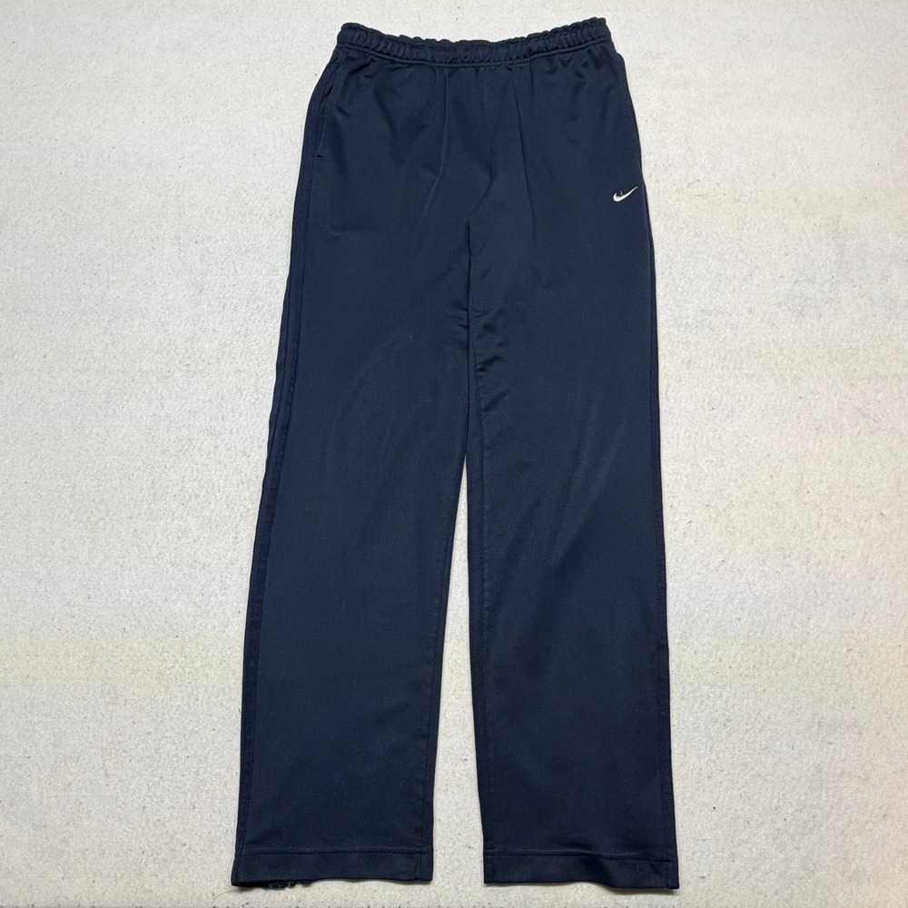 Vintage Nike Track Pants Navy Blue Y2K Baggy Skater Zipped Cuffs Mens Large - Picture 1 of 12